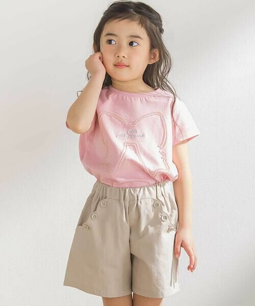 BeBe Petits Pois Vert / ベベ プチ ポワ ヴェール Tシャツ | リボンモチーフ天竺Tシャツ(95~150cm) | 詳細6