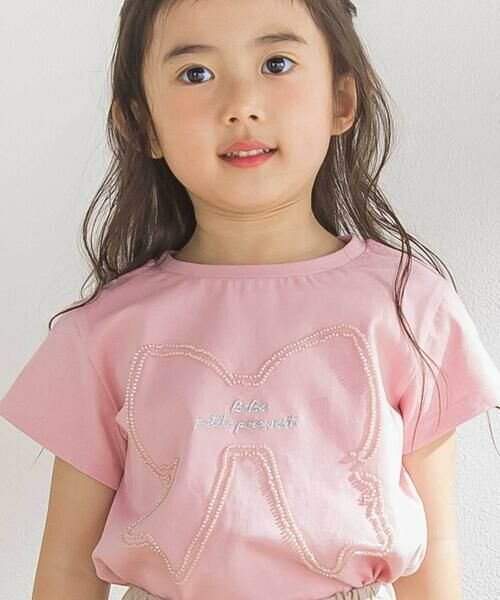 BeBe Petits Pois Vert / ベベ プチ ポワ ヴェール Tシャツ | リボンモチーフ天竺Tシャツ(95~150cm) | 詳細7
