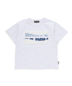 BeBe Petits Pois Vert / ベベ プチ ポワ ヴェール Tシャツ | サガラ刺しゅうロゴ天竺Tシャツ(95~150cm)