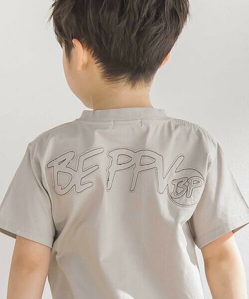 BeBe Petits Pois Vert / ベベ プチ ポワ ヴェール Tシャツ | パッチワークロゴ天竺Tシャツ(95~160cm) | 詳細12