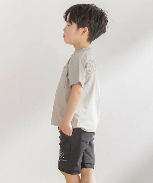 BeBe Petits Pois Vert / ベベ プチ ポワ ヴェール Tシャツ | パッチワークロゴ天竺Tシャツ(95~160cm) | 詳細13