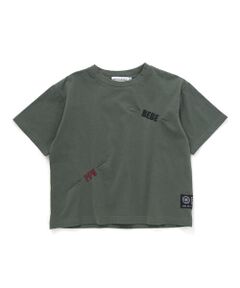 BeBe Petits Pois Vert / ベベ プチ ポワ ヴェール Tシャツ | 文字刺しゅうタック入りTシャツ(95~150cm)