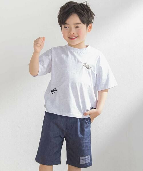 BeBe Petits Pois Vert / ベベ プチ ポワ ヴェール Tシャツ | 文字刺しゅうタック入りTシャツ(95~150cm) | 詳細11
