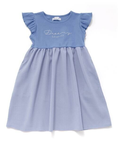 BeBe Petits Pois Vert / ベベ プチ ポワ ヴェール ミニ丈・ひざ丈ワンピース | 【店舗限定】袖フリルドッキングワンピース(95~150cm) | 詳細5