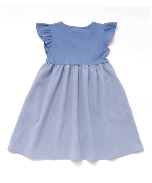 BeBe Petits Pois Vert / ベベ プチ ポワ ヴェール ミニ丈・ひざ丈ワンピース | 【店舗限定】袖フリルドッキングワンピース(95~150cm) | 詳細6