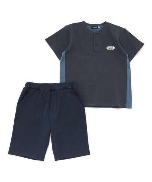BeBe Petits Pois Vert / ベベ プチ ポワ ヴェール セットアップ | 【店舗限定】ワッフル×天竺ワッペン半袖Tシャツ＋ショートパンツセットアップ(95~150cm) | 詳細21