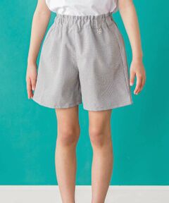 BeBe Petits Pois Vert / ベベ プチ ポワ ヴェール ショート・ハーフ・半端丈パンツ | 【店舗限定】千鳥格子スカラップポケットショートパンツ(95~160cm)