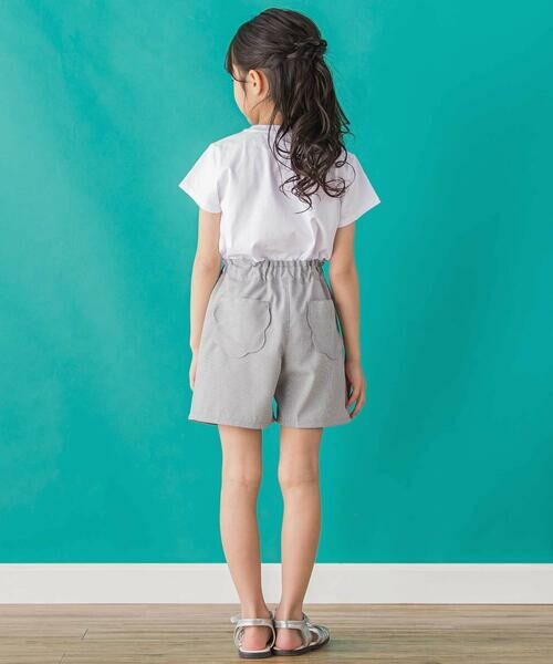 BeBe Petits Pois Vert / ベベ プチ ポワ ヴェール ショート・ハーフ・半端丈パンツ | 【店舗限定】千鳥格子スカラップポケットショートパンツ(95~160cm) | 詳細2