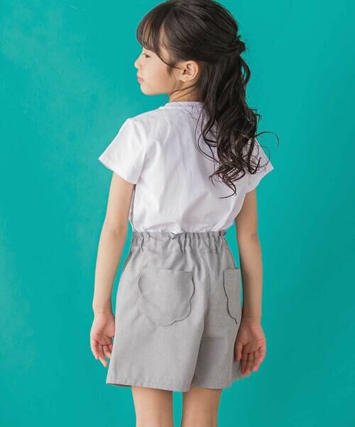BeBe Petits Pois Vert / ベベ プチ ポワ ヴェール ショート・ハーフ・半端丈パンツ | 【店舗限定】千鳥格子スカラップポケットショートパンツ(95~160cm) | 詳細4