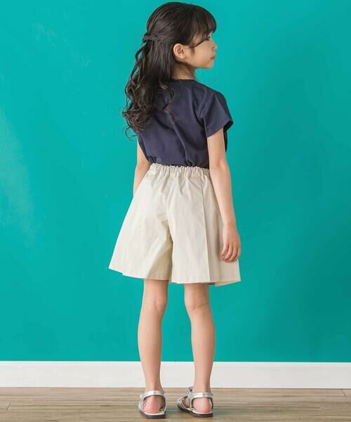 BeBe Petits Pois Vert / ベベ プチ ポワ ヴェール ショート・ハーフ・半端丈パンツ | 【店舗限定】ワイドプリーツキュロットパンツ(95~150cm) | 詳細4