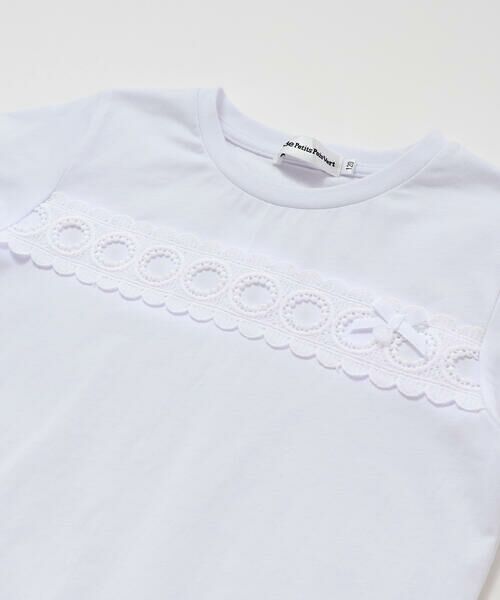 BeBe Petits Pois Vert / ベベ プチ ポワ ヴェール Tシャツ | 【店舗限定】スカラップ丸レーステープ切り替え天竺半袖Tシャツ(95~160cm) | 詳細8
