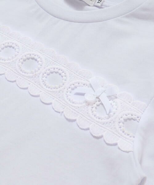 BeBe Petits Pois Vert / ベベ プチ ポワ ヴェール Tシャツ | 【店舗限定】スカラップ丸レーステープ切り替え天竺半袖Tシャツ(95~160cm) | 詳細9