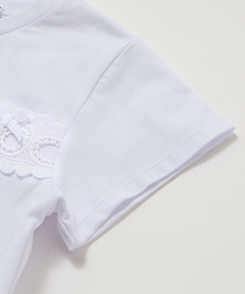 BeBe Petits Pois Vert / ベベ プチ ポワ ヴェール Tシャツ | 【店舗限定】スカラップ丸レーステープ切り替え天竺半袖Tシャツ(95~160cm) | 詳細10