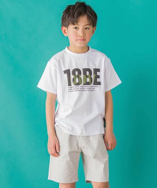 BeBe Petits Pois Vert / ベベ プチ ポワ ヴェール Tシャツ | 【店舗限定】立体ロゴプリント天竺半袖Tシャツ(95~160cm) | 詳細2