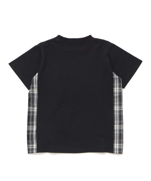 BeBe Petits Pois Vert / ベベ プチ ポワ ヴェール Tシャツ | 【店舗限定】チェック切り替えロゴ刺しゅう天竺Tシャツ(95~150cm) | 詳細6