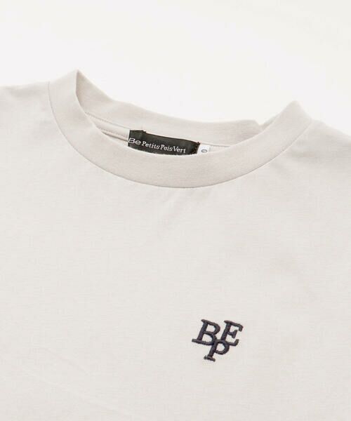 BeBe Petits Pois Vert / ベベ プチ ポワ ヴェール Tシャツ | 【店舗限定】チェック切り替えロゴ刺しゅう天竺Tシャツ(95~150cm) | 詳細12