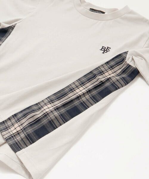 BeBe Petits Pois Vert / ベベ プチ ポワ ヴェール Tシャツ | 【店舗限定】チェック切り替えロゴ刺しゅう天竺Tシャツ(95~150cm) | 詳細15