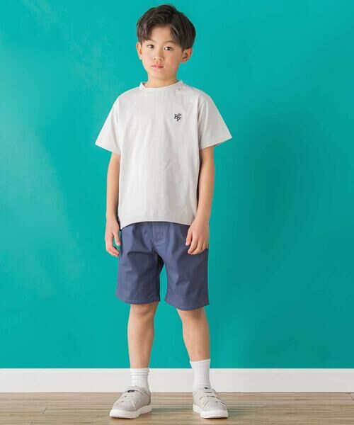 BeBe Petits Pois Vert / ベベ プチ ポワ ヴェール Tシャツ | 【店舗限定】チェック切り替えロゴ刺しゅう天竺Tシャツ(95~150cm) | 詳細7