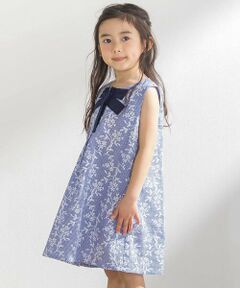 BeBe Petits Pois Vert / ベベ プチ ポワ ヴェール ミニ丈・ひざ丈ワンピース | ギンガムチェック花柄プリントワンピース(95~150cm)