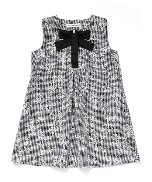 BeBe Petits Pois Vert / ベベ プチ ポワ ヴェール ミニ丈・ひざ丈ワンピース | ギンガムチェック花柄プリントワンピース(95~150cm) | 詳細5