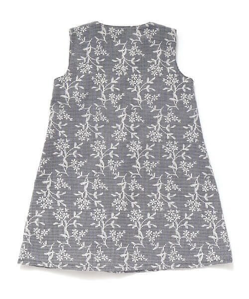 BeBe Petits Pois Vert / ベベ プチ ポワ ヴェール ミニ丈・ひざ丈ワンピース | ギンガムチェック花柄プリントワンピース(95~150cm) | 詳細6