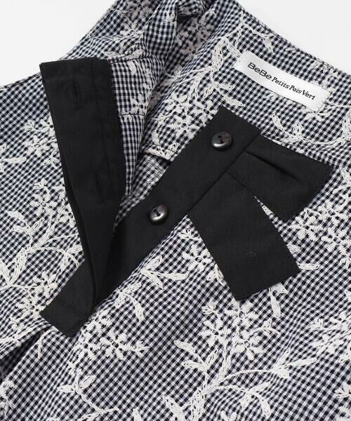 BeBe Petits Pois Vert / ベベ プチ ポワ ヴェール ミニ丈・ひざ丈ワンピース | ギンガムチェック花柄プリントワンピース(95~150cm) | 詳細8