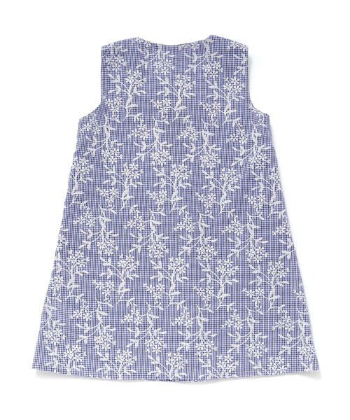 BeBe Petits Pois Vert / ベベ プチ ポワ ヴェール ミニ丈・ひざ丈ワンピース | ギンガムチェック花柄プリントワンピース(95~150cm) | 詳細20