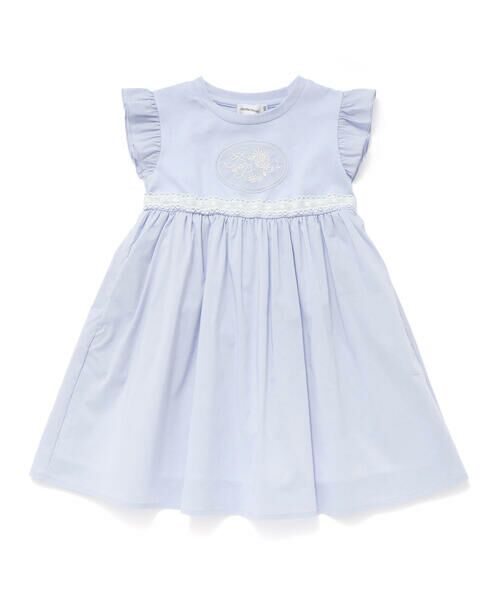 BeBe Petits Pois Vert / ベベ プチ ポワ ヴェール ミニ丈・ひざ丈ワンピース | 袖フリルエンブレム刺しゅうワンピース(95~150cm) | 詳細10