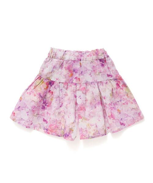 BeBe Petits Pois Vert / ベベ プチ ポワ ヴェール シャツ・ブラウス | 花柄フリルブラウス+キュロットパンツセットアップ(95~150cm) | 詳細6