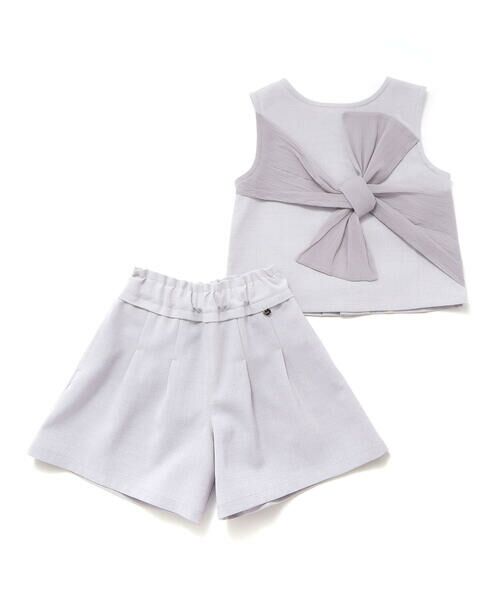 BeBe Petits Pois Vert / ベベ プチ ポワ ヴェール シャツ・ブラウス | 【前後着用可能】ノースリーブブラウス+タックキュロットパンツセットアップ(95~150cm) | 詳細13