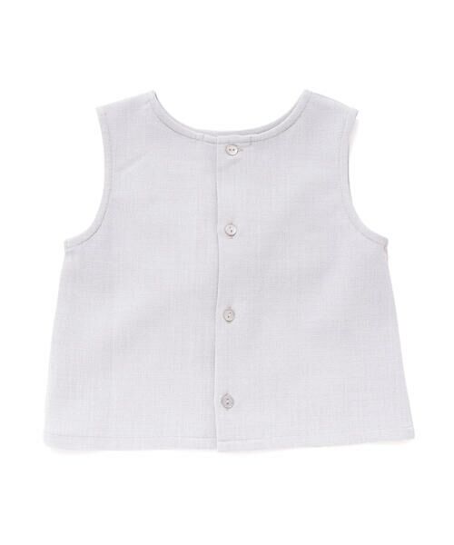 BeBe Petits Pois Vert / ベベ プチ ポワ ヴェール シャツ・ブラウス | 【前後着用可能】ノースリーブブラウス+タックキュロットパンツセットアップ(95~150cm) | 詳細14