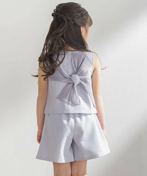 BeBe Petits Pois Vert / ベベ プチ ポワ ヴェール シャツ・ブラウス | 【前後着用可能】ノースリーブブラウス+タックキュロットパンツセットアップ(95~150cm) | 詳細12