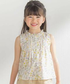 BeBe Petits Pois Vert / ベベ プチ ポワ ヴェール シャツ・ブラウス | 花柄Aラインノースリーブブラウス(95~150cm)