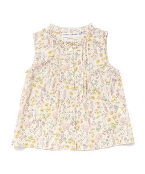 BeBe Petits Pois Vert / ベベ プチ ポワ ヴェール シャツ・ブラウス | 花柄Aラインノースリーブブラウス(95~150cm) | 詳細4