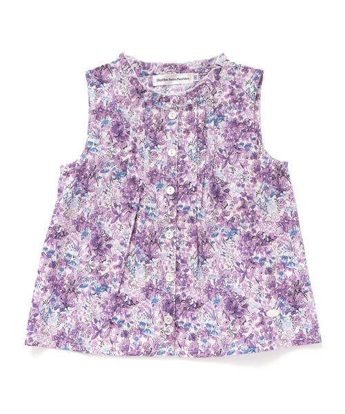 BeBe Petits Pois Vert / ベベ プチ ポワ ヴェール シャツ・ブラウス | 花柄Aラインノースリーブブラウス(95~150cm) | 詳細10