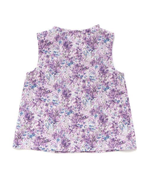 BeBe Petits Pois Vert / ベベ プチ ポワ ヴェール シャツ・ブラウス | 花柄Aラインノースリーブブラウス(95~150cm) | 詳細11