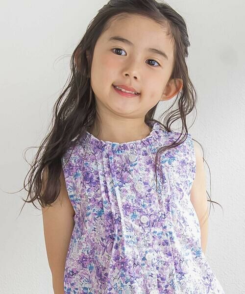 BeBe Petits Pois Vert / ベベ プチ ポワ ヴェール シャツ・ブラウス | 花柄Aラインノースリーブブラウス(95~150cm) | 詳細9