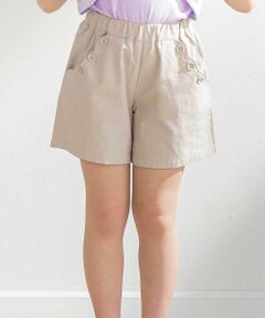BeBe Petits Pois Vert / ベベ プチ ポワ ヴェール ショート・ハーフ・半端丈パンツ | スカラップポケットキュロットパンツ(95~150cm)
