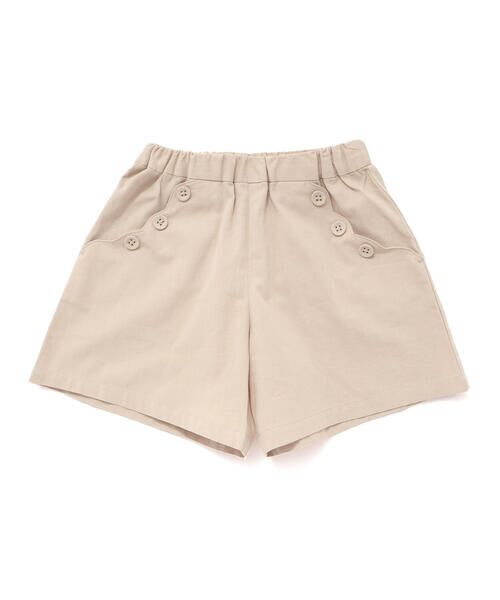 BeBe Petits Pois Vert / ベベ プチ ポワ ヴェール ショート・ハーフ・半端丈パンツ | スカラップポケットキュロットパンツ(95~150cm) | 詳細10