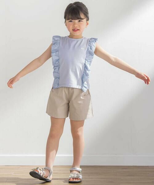 BeBe Petits Pois Vert / ベベ プチ ポワ ヴェール ショート・ハーフ・半端丈パンツ | スカラップポケットキュロットパンツ(95~150cm) | 詳細7