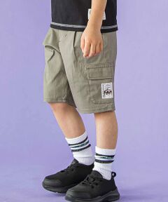 BeBe Petits Pois Vert / ベベ プチ ポワ ヴェール ショート・ハーフ・半端丈パンツ | フロントタック3ポケット5分丈カーゴパンツ(95~150cm)