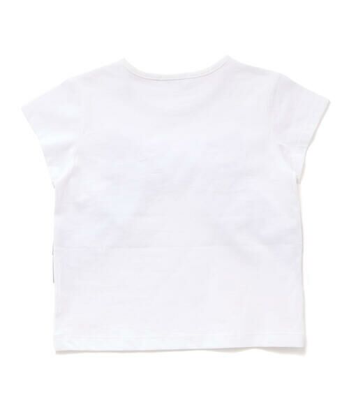 BeBe Petits Pois Vert / ベベ プチ ポワ ヴェール Tシャツ | サテン風配色リボンモチーフ半袖Tシャツ(95~150cm) | 詳細4