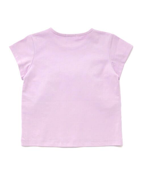 BeBe Petits Pois Vert / ベベ プチ ポワ ヴェール Tシャツ | サテン風配色リボンモチーフ半袖Tシャツ(95~150cm) | 詳細10