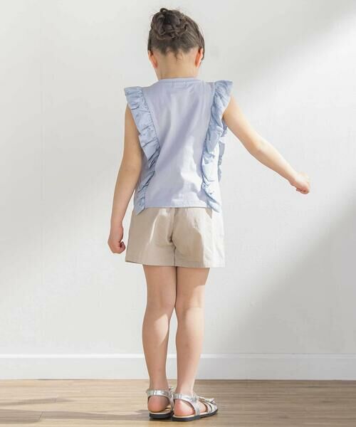 BeBe Petits Pois Vert / ベベ プチ ポワ ヴェール Tシャツ | 花柄シースルーフリルノースリーブTシャツ(95~150cm) | 詳細7