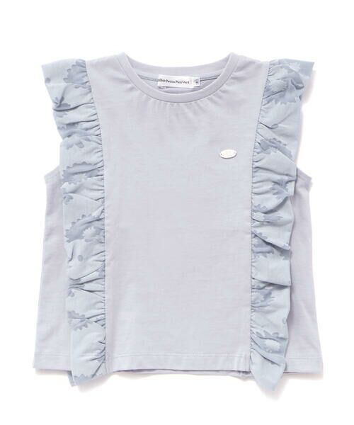 BeBe Petits Pois Vert / ベベ プチ ポワ ヴェール Tシャツ | 花柄シースルーフリルノースリーブTシャツ(95~150cm) | 詳細8