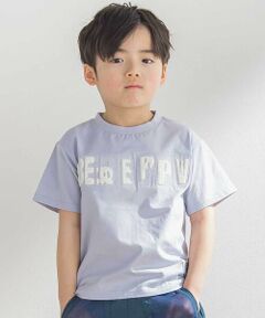 BeBe Petits Pois Vert / ベベ プチ ポワ ヴェール Tシャツ | ステッチ＆サガラ刺しゅうロゴ半袖Tシャツ(95~150cm)