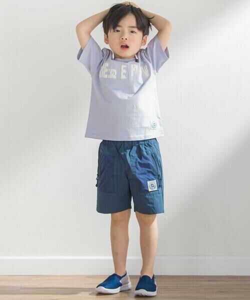 BeBe Petits Pois Vert / ベベ プチ ポワ ヴェール Tシャツ | ステッチ＆サガラ刺しゅうロゴ半袖Tシャツ(95~150cm) | 詳細6