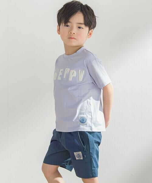 BeBe Petits Pois Vert / ベベ プチ ポワ ヴェール Tシャツ | ステッチ＆サガラ刺しゅうロゴ半袖Tシャツ(95~150cm) | 詳細7