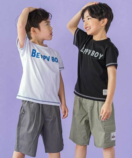 BeBe Petits Pois Vert / ベベ プチ ポワ ヴェール Tシャツ | 配色ステッチ立体ロゴプリント半袖Tシャツ(95~160cm) | 詳細2