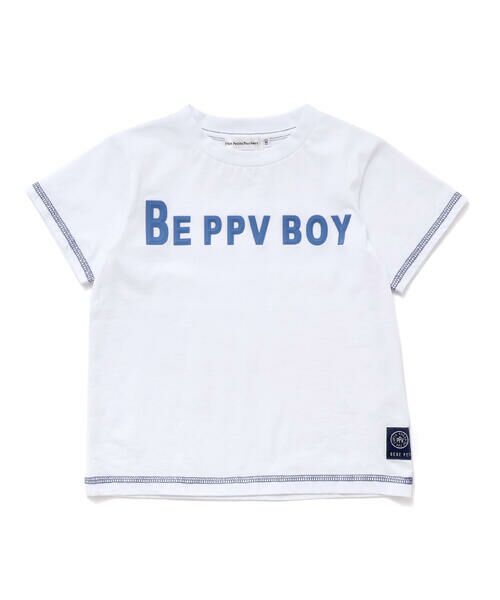 BeBe Petits Pois Vert / ベベ プチ ポワ ヴェール Tシャツ | 配色ステッチ立体ロゴプリント半袖Tシャツ(95~160cm) | 詳細3